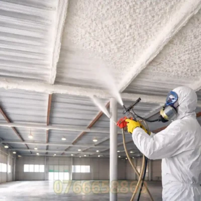 Phun foam PU cách nhiệt mái tôn nhà xưởng Đà Nẵng