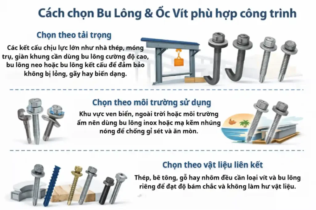 Hướng dẫn chọn bu lông và ốc vít theo tải trọng và môi trường để tối ưu chi phí tại Đà Nẵng