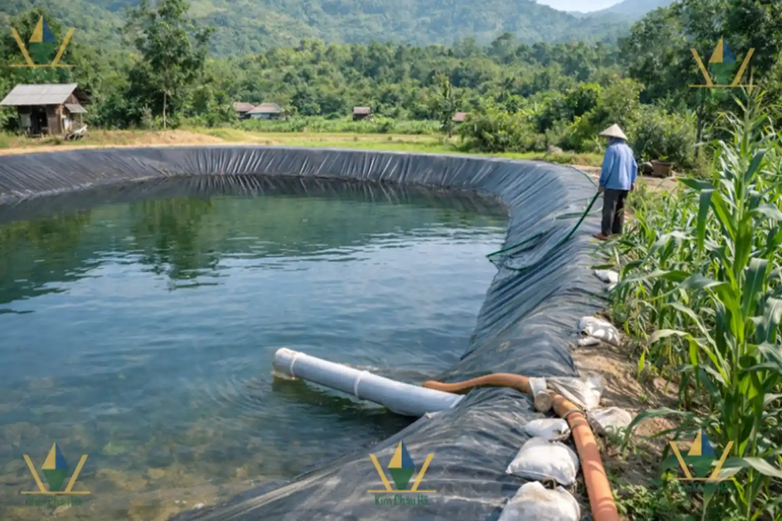 Bạt lót hồ nước tại Huế cho hồ chứa nước tưới tiêu, sinh hoạt