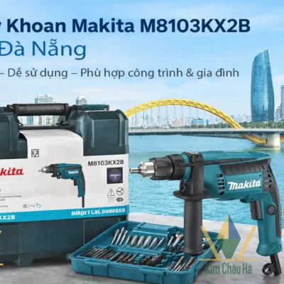 Máy khoan Makita M8103KX2B tại Đà Nẵng chính hãng, công suất 430W, khoan bê tông 13mm, phù hợp công trình và gia đình.