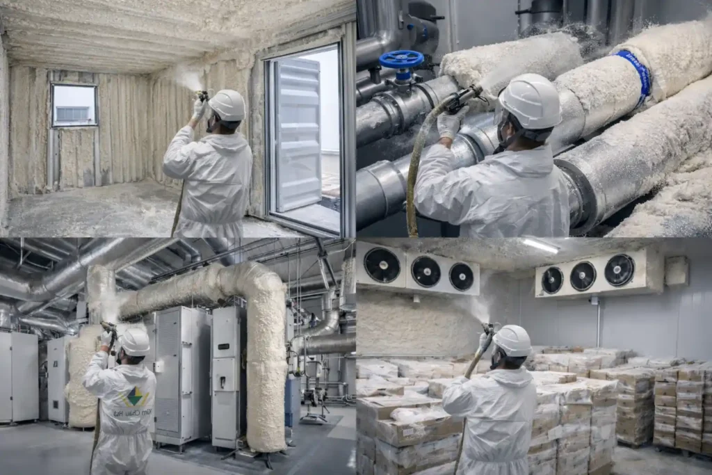 Phun Foam Cách Nhiệt Container Bằng Foam
